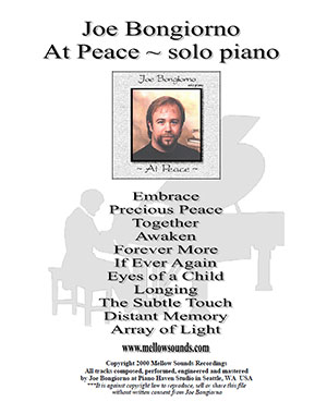 Joe Bongiorno - At Peace Songbook + CD