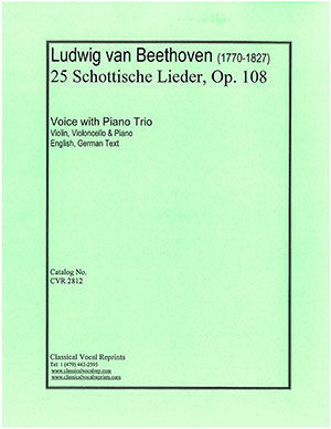 Beethoven 25 Schottische Lieder, Op. 108 for Voices and Piano Trio